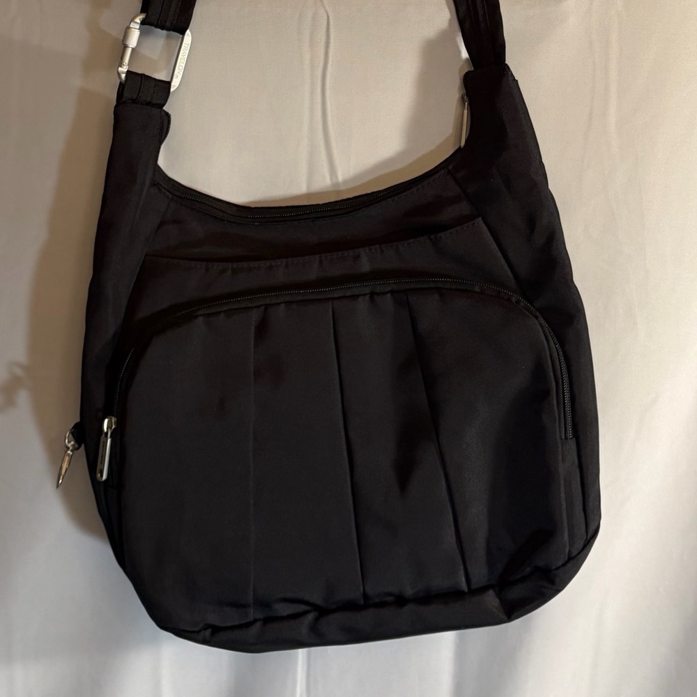 Travelon antitheft, convertible, hobo RFID blocking travel Crossbody black purse - Picture 1 of 15